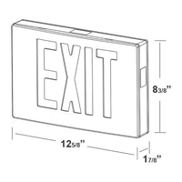 LED Diecast Aluminum Exit Sign- Black Housing with Green Lettering - With Battery Back-Up
