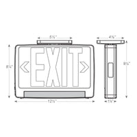 Standard Light pipe LED Exit & Emergency Combo - Green Lettering with White Housing Color - With 90 Minute Battery Back-Up