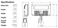 LED Flood Luminaire - 8546 lumens - 4000K - 70CRI - Horizontal flood - 120-277V - Knuckle mounting - Photocell -  Dark bronze finish