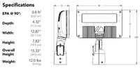 LED Flood Luminaire - 8546 lumens - 4000K - 70CRI - Horizontal flood - 120-277V - Knuckle mounting - Photocell -  Dark bronze finish