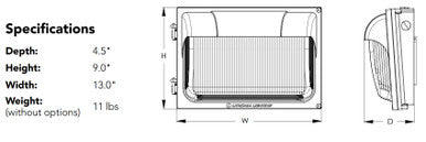 TWX LED Size 2 Wallpack, LED, Package 3, 4000K, 120-277V, Photocell,  buttontype, Dark bronze finish,  super durable