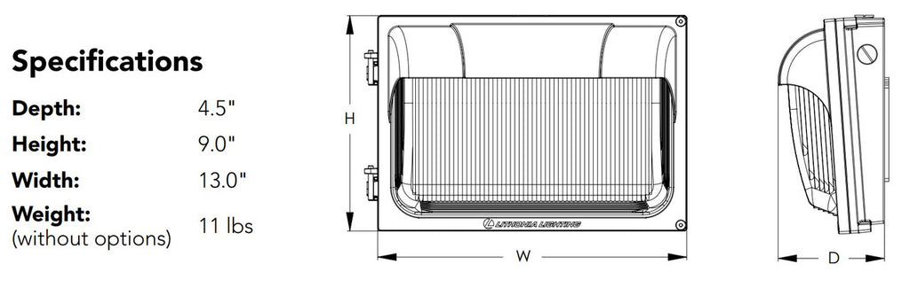 TWX LED Size 2 Wallpack, LED, Package 3, 4000K, 120-277V, Photocell,  buttontype, Dark bronze finish,  super durable