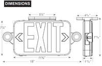 Low Profile All LED Exit & Emergency Combo, Selectable Red/Green, White Housing - With 90 Minute Battery Back-Up