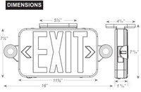 Low Profile All LED Exit & Emergency Combo, Selectable Red/Green, White Housing - With 90 Minute Battery Back-Up