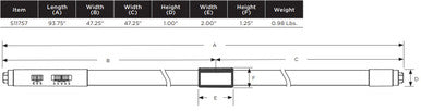 LED T8 Lamp - 8 Foot - 2 Quick Connect 4 Foot Tubes - Ballast Bypass Single Sided Wiring - Watt Selectable 24/32/40W - Color Temperature Selectable 30K/35K/40/50K/65K - 120-277V - Single Pin and HO End caps Included