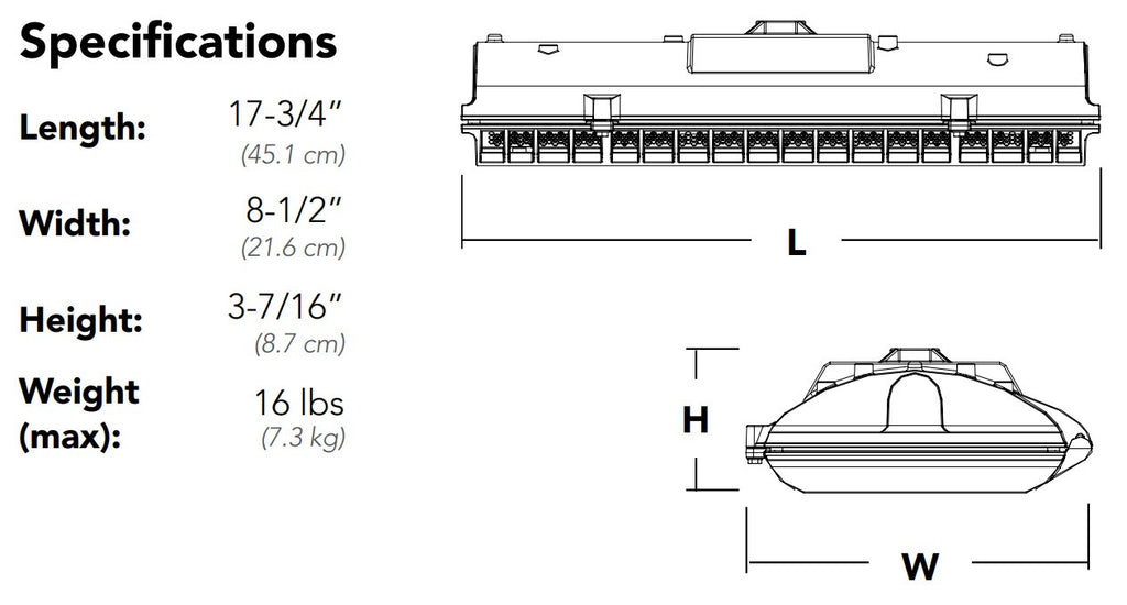 D-Series surface canopy, LED, Up to 8070 Lumens, 530mA driver, 5000K, Type V Wide, 120-277V, Surface mount, White,  super durable