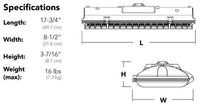 D-Series surface canopy, LED, Up to 8070 Lumens, 530mA driver, 5000K, Type V Wide, 120-277V, Surface mount, White,  super durable