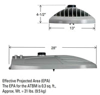 Autobahn M Cobra Street Light ,190W, 21,500 Lumens nominal,120-277V,Roadway Type II,3000K, NEMA label, Photocell