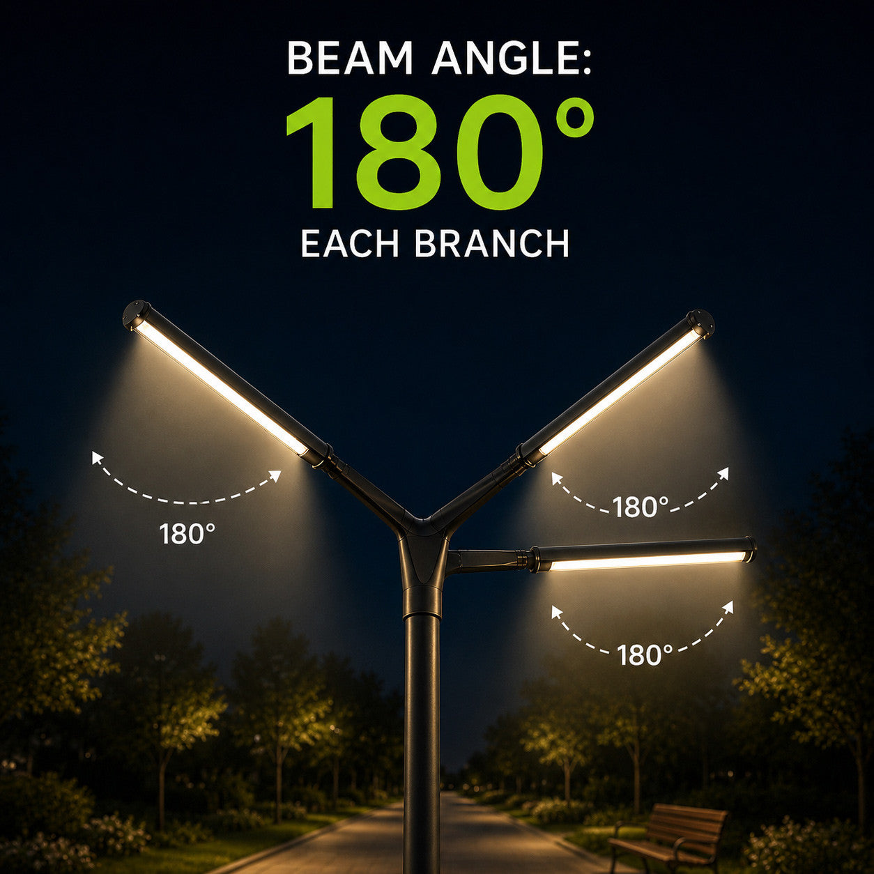LED Tree Of Light - 9 Light Configuration - 225 Watt 28125 Lumens - 120-277V - Color Temperature Selectable 30K/40K/50K - Bronze Finish