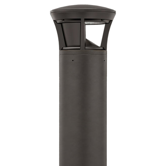 Turtle Friendly Amber LED Bollard With Glare Shield - Dome Top - Selectable 24/15/12 Watt - 24 Inch - 120/277V - Bronze Finish