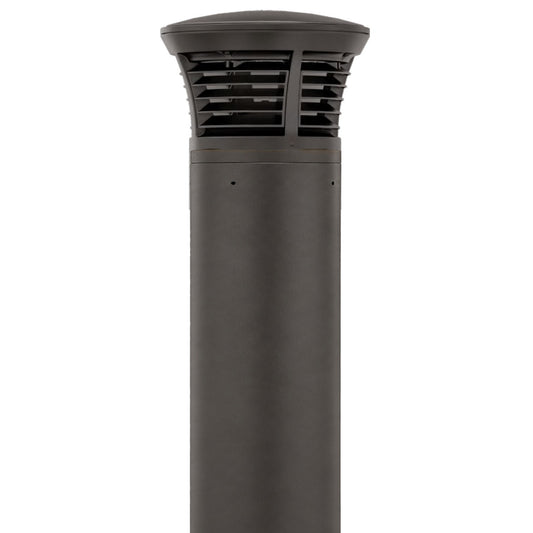 Turtle Friendly Amber LED Bollard With Louver - Dome Top - Selectable 24/15/12 Watt - 36 Inch - 120/277V - Bronze Finish