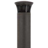 Turtle Friendly Amber LED Bollard With Louver - Dome Top - Selectable 24/15/12 Watt - 24 Inch - 120/277V - Bronze Finish