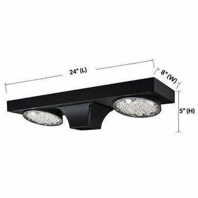 Solar LED Dual Head Post Top Light w/ Rotatable Lights - Dusk To Dawn - Remote Programmable - Extremely Bright - Commercial Grade - 40 Watt - 4800 Lumen Output - Warm White/Daylight Color Switchable