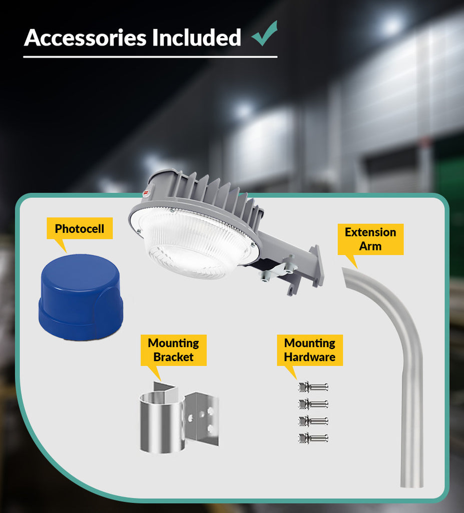 LED Dusk to Dawn Light with Photocell  -  Super Bright -  Watt Selectable 120W/96W/72W Max 15,000 Lumens and Color Selectable 30K/40K/50K
