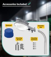 LED Dusk To Dawns - Commercial Outdoor Area Light With Photocell - Arm Mount Option Available - Choose Your Wattage