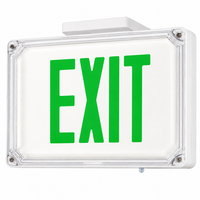 LED Exit and Emergency, Single Face, Green Letters, White Housing, Emergency with Battery