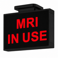 LED Message Sign, Red, Single Face, Wall, Ceiling Mount, 120V/277V, 11W, Black Housing, No Panel