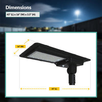 LED Solar Street Light - 80 Watt - 12000 Lumens - 6000K Daylight - Post Mount - with Programmable Motion Sensor - Black Finish