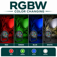 DMX512 Compatible RGBW Color Changing Flood Light Black Round Fixture 72W
