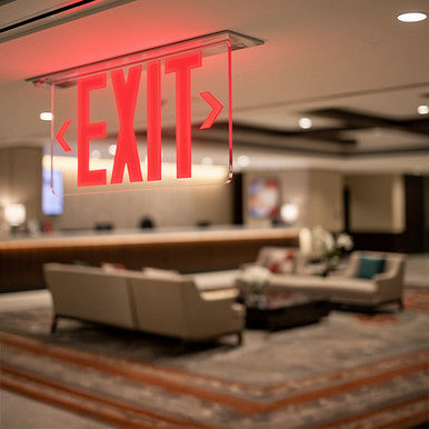Plastic Edge Lit LED Exit Sign - Choose Your Mount And Housing Or Trim Finish - With Red And Green Selectable Lettering Color