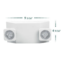 White LED Emergency Light - 1.5W LED Heads - 120-277V - Ceiling or Wall Mount