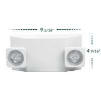 White LED Emergency Light - 1.5W LED Heads - 120-277V - Ceiling or Wall Mount
