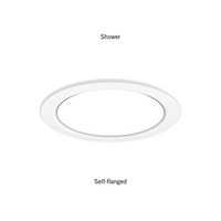 LDN4 Round Open Trim, Clear, White Painted Flange, Matte Diffuse, Trim
