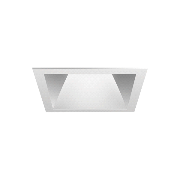 EVO 4IN Square Downlight,White Painted Trim Ring,Clear Reflector,Matte-Diffuse,Trim