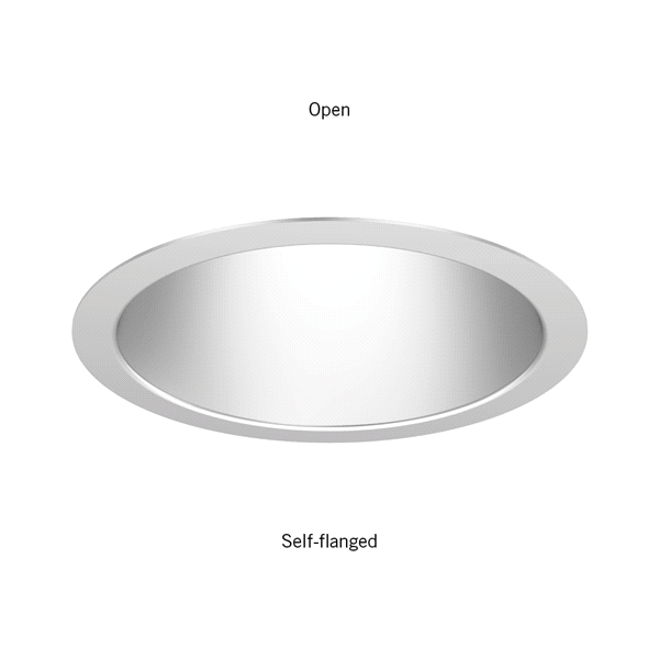 Evo 6In Round Open Downlight, White Reflector, Trim