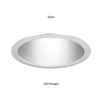 Evo 6In Round Open Downlight, White Painted Trim Ring, Clear Reflector, Matte-Diffuse, Trim,