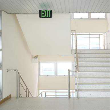 Thermoplastic LED Exit, Red/Green Switchable, Black, Emergency,