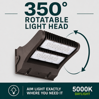 120 Watt LED Rotatable Wallpack - 15000 Lumens - 5000K Daylight - 120-277V - Bronze Finish