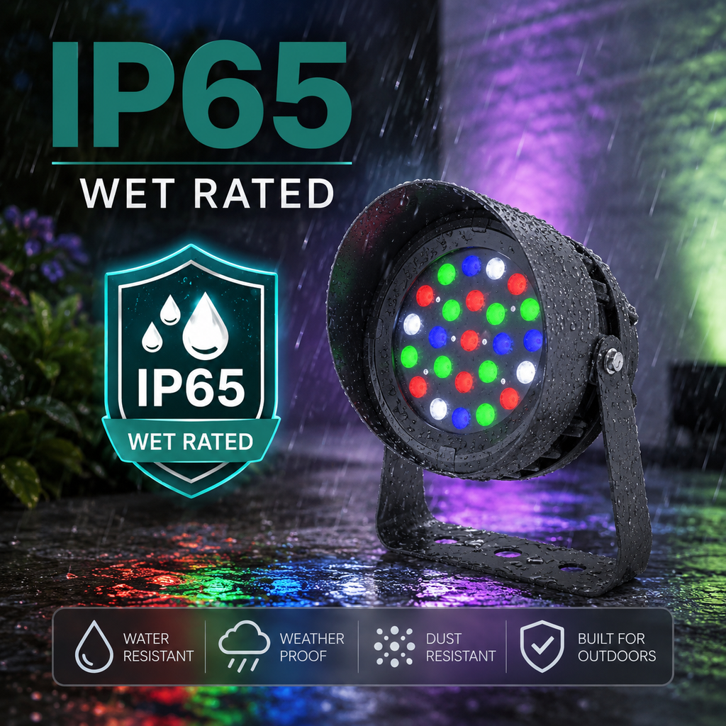 RGBW Color Changing LED Flood Light Bronze Round Fixture 36W App Controlled