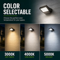 LED Uplight Adjustable Wallpack - Multi Watt Selectable 50W/65W/80W - Color Selectable 30K/40K/50K - Built-in Photocell with Switch - Bronze Finish - 0-10V Dimmable - 120-277V