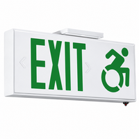 Exit, Green, 120/277V, White Housing