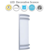 LED Decorative Sconces - Contemporary Outdoor Wall Lights - Different Options for Size, Finish and a Photocell