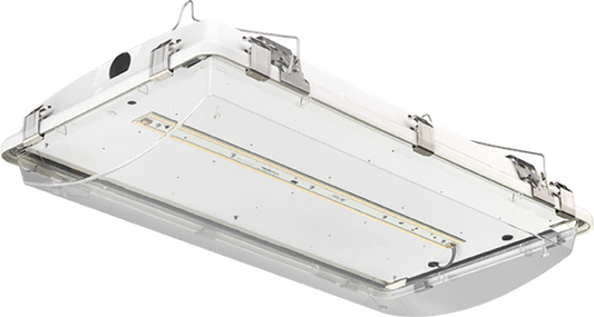 High pressure hose down luminaire 15IN X 4FT, 24IN, 24, 000LM, Clear acrylic, Medium, 120V-277V, Generic driver 0-10V dimming, 4000K, 80 color rendering index