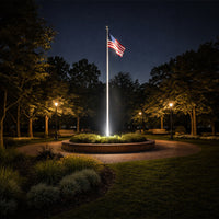 84 Watt LED Flagpole Light 25 Degree Spot with Knuckle Mount Integrated LED - 9000 Lumens - 5000K Daylight - 120-277V