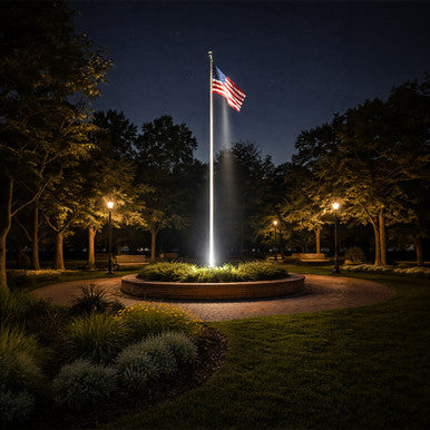 84 Watt LED Flagpole Light 25 Degree Spot with Knuckle Mount Integrated LED - 9000 Lumens - 3000K Soft White - 120-277V