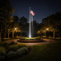 84 Watt LED Flagpole Light 25 Degree Spot with Knuckle Mount Integrated LED - 9000 Lumens - 5000K Daylight - 120-277V