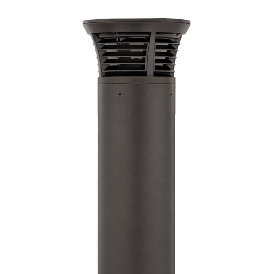Turtle Friendly Amber LED Bollard With Louver - Flat Top - Selectable 24/15/12 Watt - 24 Inch - 120/277V - Bronze Finish