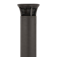 Turtle Friendly Amber LED Bollard With Louver - Flat Top - Selectable 24/15/12 Watt - 36 Inch - 120/277V - Bronze Finish