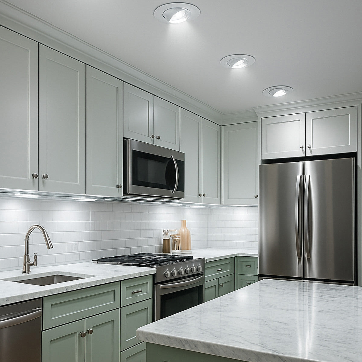 6 Inch LED Eyeball Downlight - 11 Watt - 900 Lumens - 5000K Daylight - 120V - Recessed Can Required - Dimmable