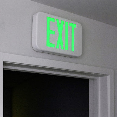 White Plastic Led Exit Sign With Red and Green Selectable Lettering - No Battery Back-Up