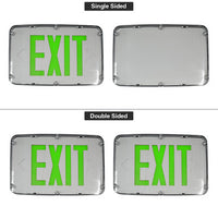 Hazardous Location LED Exit Sign & Emergency Light - Single Face - Gray Housing Color with Green Lettering - 120-277V - with 90 Minute Battery Back-Up