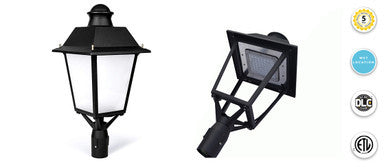 LED Decorative Post Lights - Traditional Style Pole Fixtures - 120-277V - Choose Your Wattage and Option For A Photocell