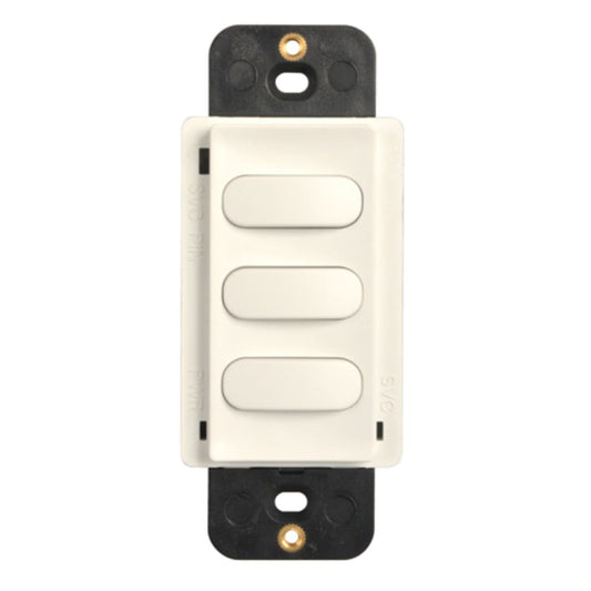 CX Low Voltage, 3 Button, Programmable Switch, No Pilot LED, White
