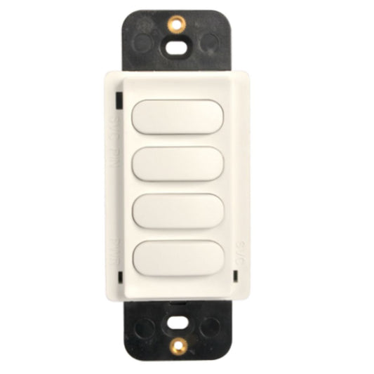 CX Low Voltage, 4 Button, Programmable Switch, No Pilot LED, White