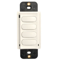 CX Low Voltage, 4 Button, Programmable Switch, No Pilot LED, White