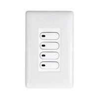 NX Digital Toggle Switch, 6 Buttons, Momentary, Pilot, White
